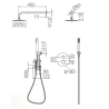 Colonne de Douche encastrée thermostatique Zena Noir Mat