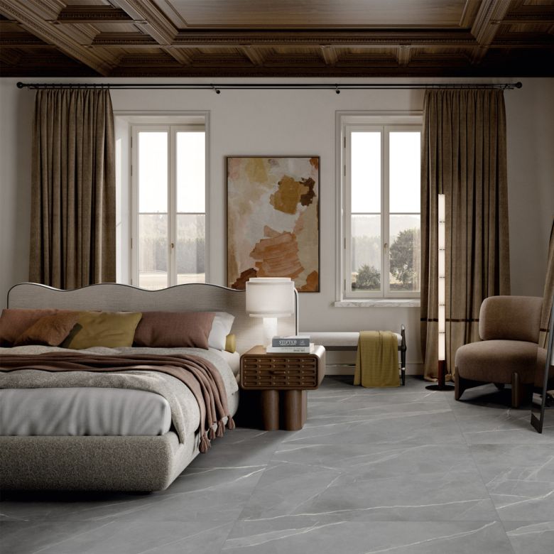 Carrelage sol effet marbre Joali argent mat 30x60 cm