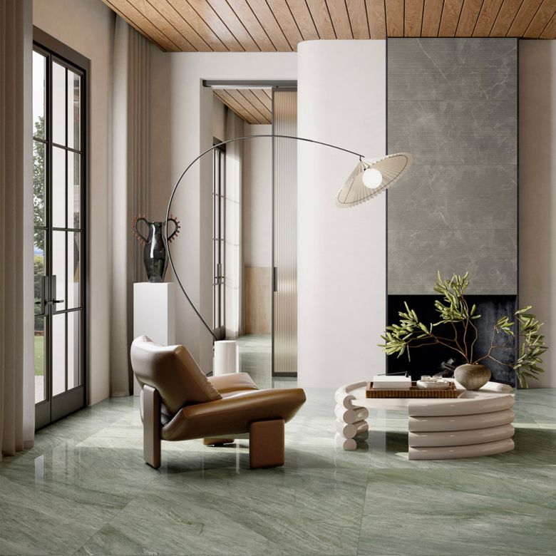 Carrelage sol poli effet marbre Joali vert3060 cm