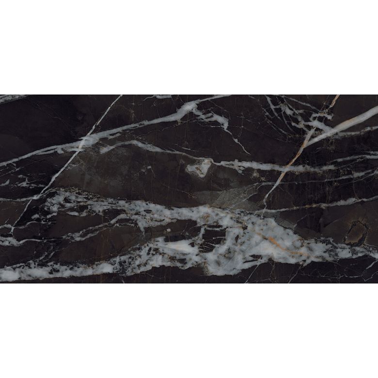 Carrelage sol poli effet marbre Joali noir3060 cm
