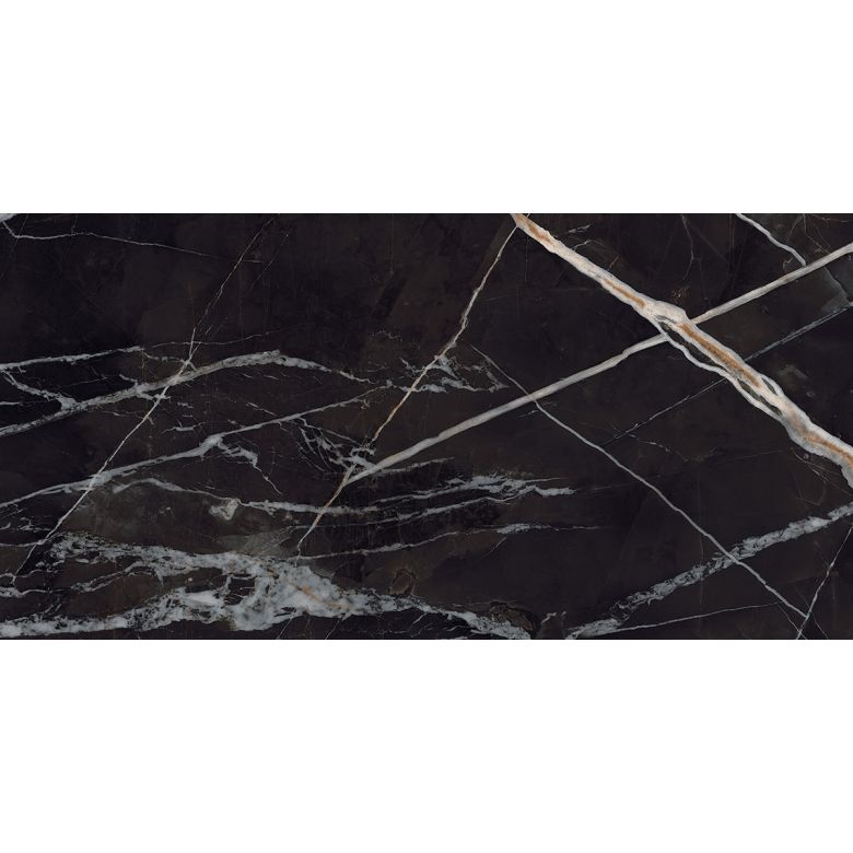 Carrelage sol effet marbre Joali noirmat60x120 cm