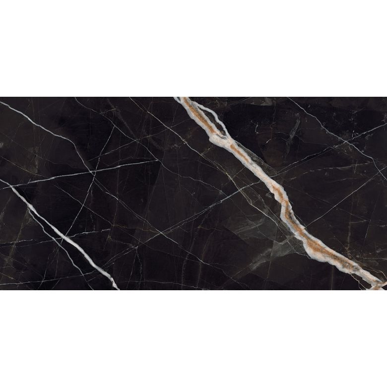 Carrelage sol effet marbre Joali noirmat60x120 cm