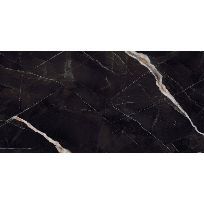 Carrelage sol effet marbre Joali noirmat60x120 cm