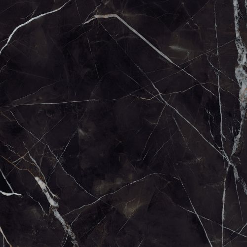 Carrelage sol poli effet marbre Joali noir 120120 cm