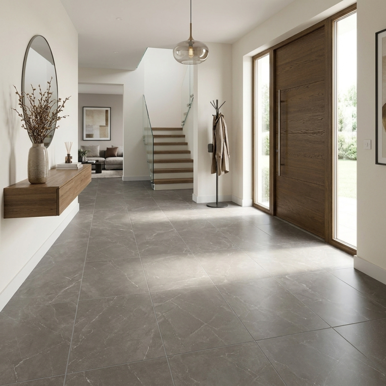 Carrelage sol effet marbre Joali taupe mat 60x120 cm
