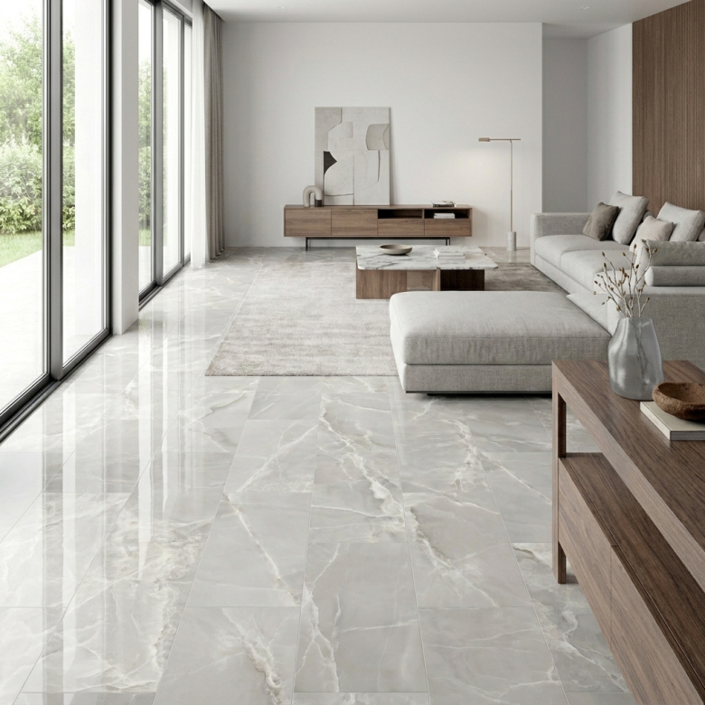 Carrelage sol poli effet marbre Joali perle 30*60 cm