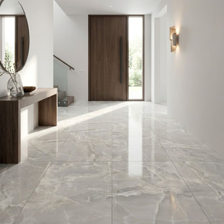 Carrelage sol poli effet marbre Joali perle60120 cm