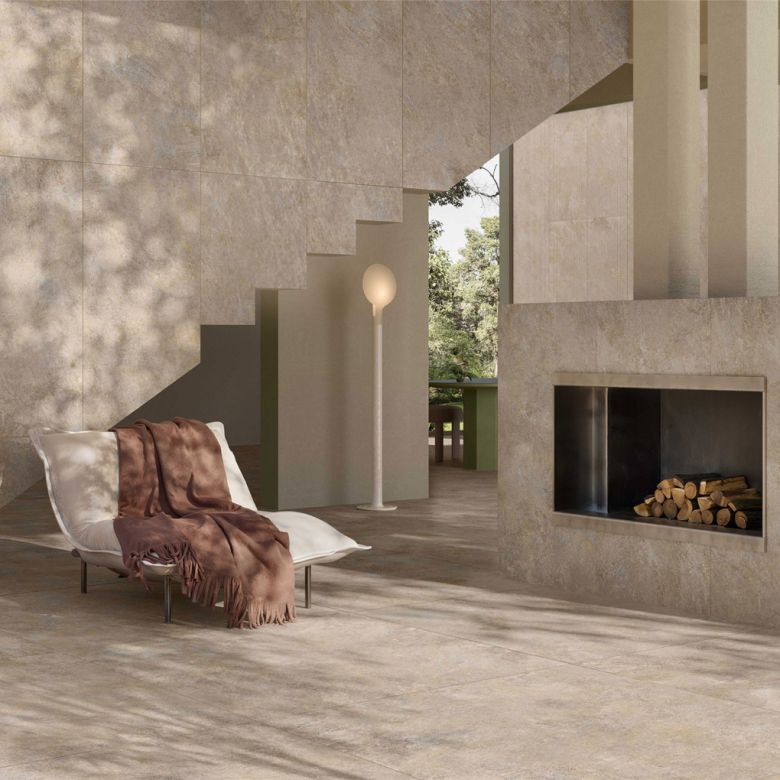 Carrelage sol effet pierre Maddalena terra60x120 cm