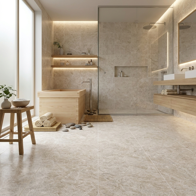 Carrelage sol effet marbre Joali blanc grisé mat 30x60 cm