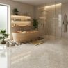 Carrelage sol poli effet marbre Joali blanc grisé 120120 cm