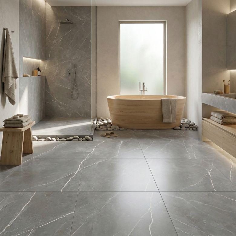 Carrelage sol effet marbre Joali argentmat60x120 cm