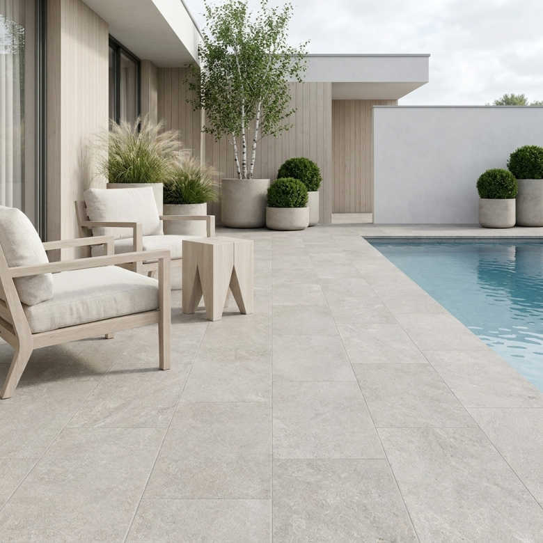 Carrelage sol extérieur effet pierre Maddalena gris R11 60*120 cm