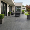 Carrelage sol extérieur effet pierre Maddalena noir R11 60*120 cm