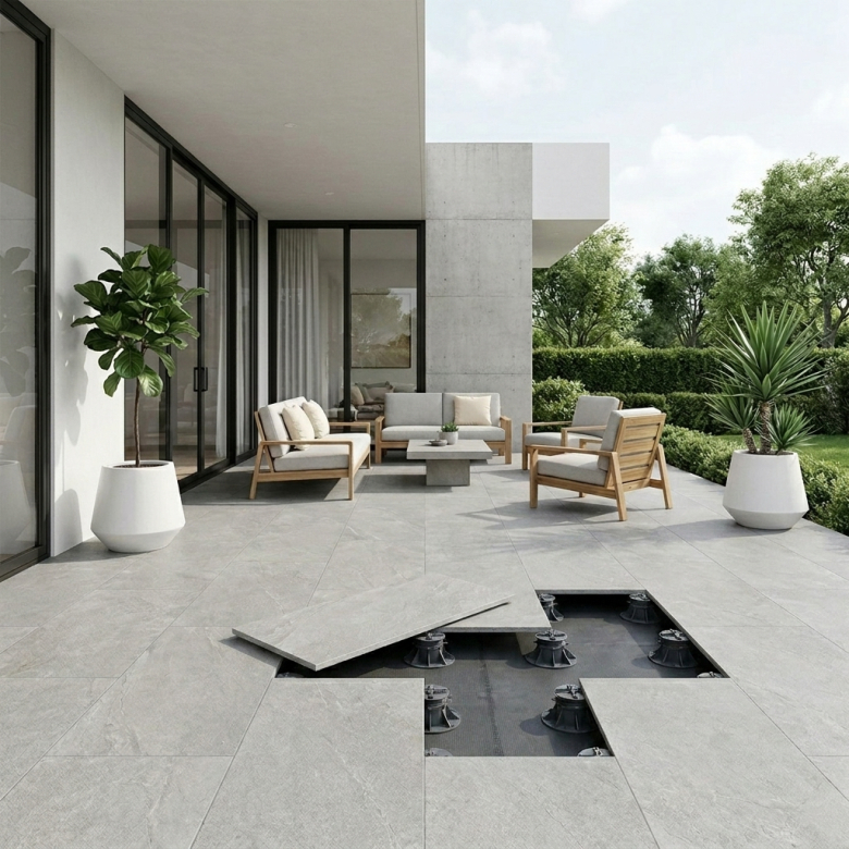 Dalle extérieur effet pierre Maddalena 2.0 grigio 60x120 cm