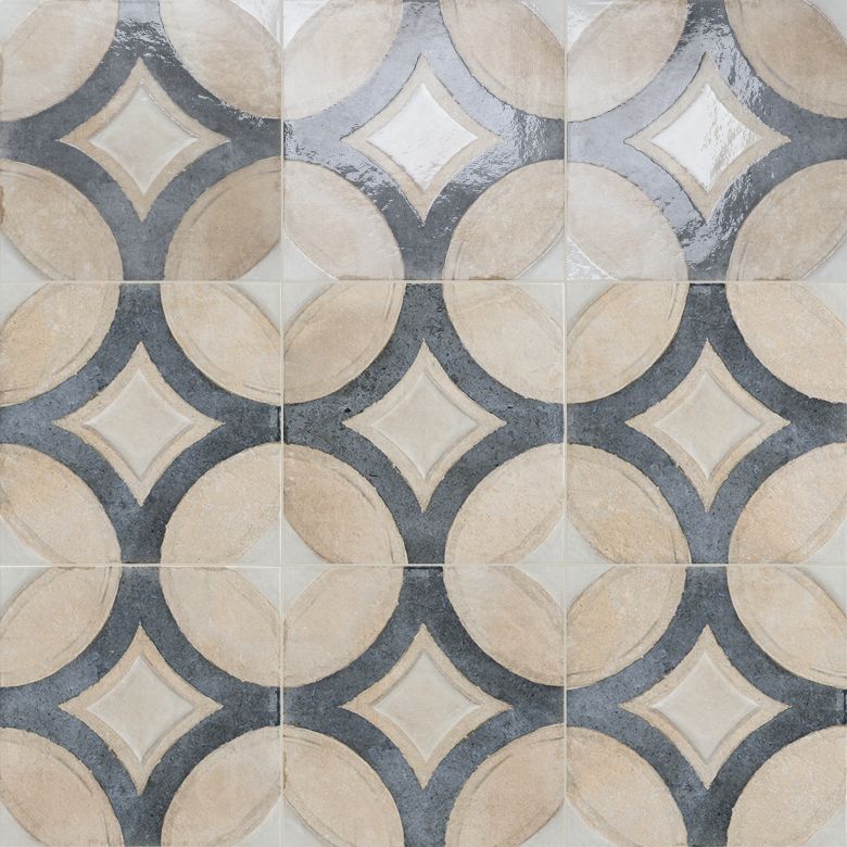 Carrelage sol effet carreaux de ciment Talamanca Décor blanc 2020 cm