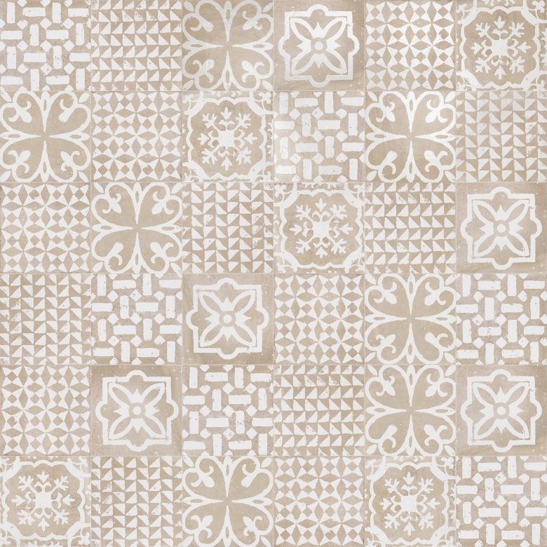 Carrelage sol effet carreaux de ciment Talamanca Kasma mix blanc 2020 cm