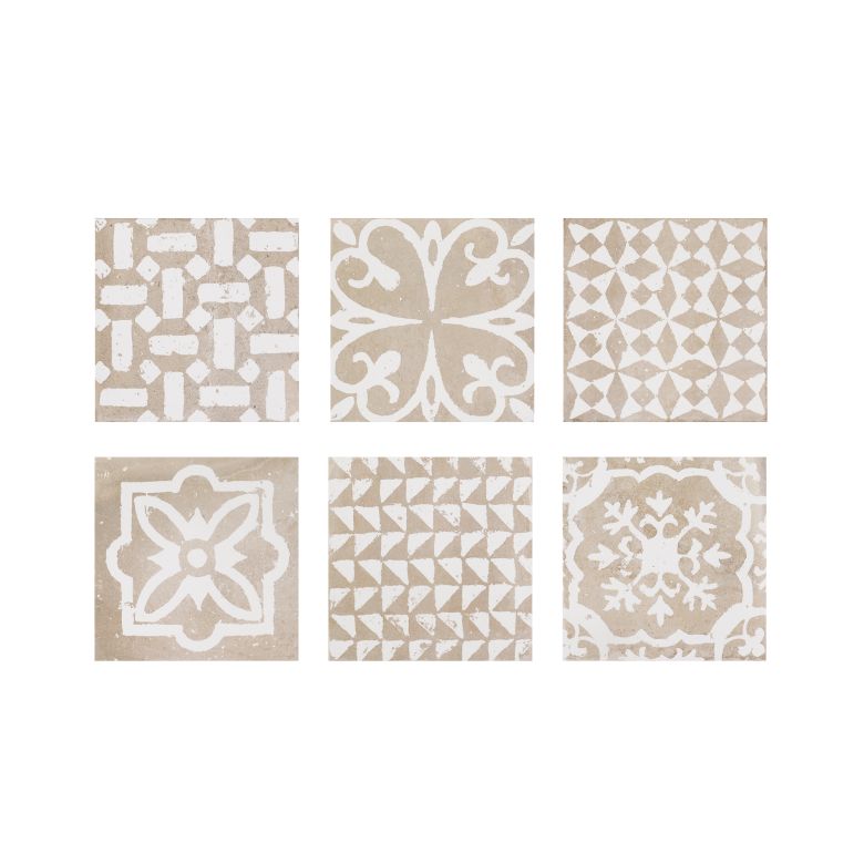 Carrelage sol effet carreaux de ciment Talamanca Kasma mix blanc 2020 cm