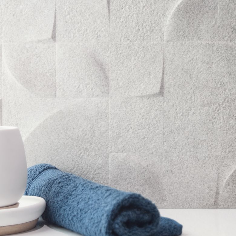 Carrelage mur Décor Alfabia blanc glacier30x90 cm