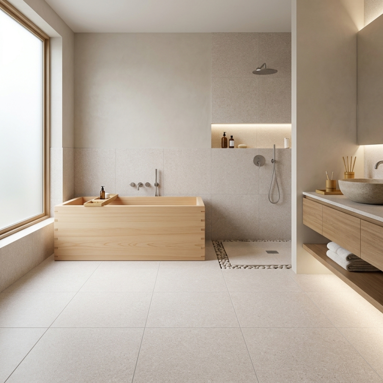 Carrelage sol effet pierre Alfabia sable 60x60 cm