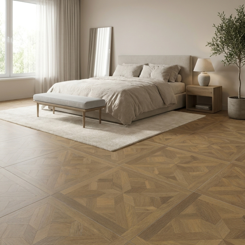Carrelage sol imitation parquet Iraty beige 60x60 cm