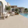 Carrelage sol extérieur effet pierre Sassolini sable R11 60x120 cm
