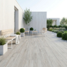 Carrelage sol extérieur effet bois Palm gris R10 23x120 cm