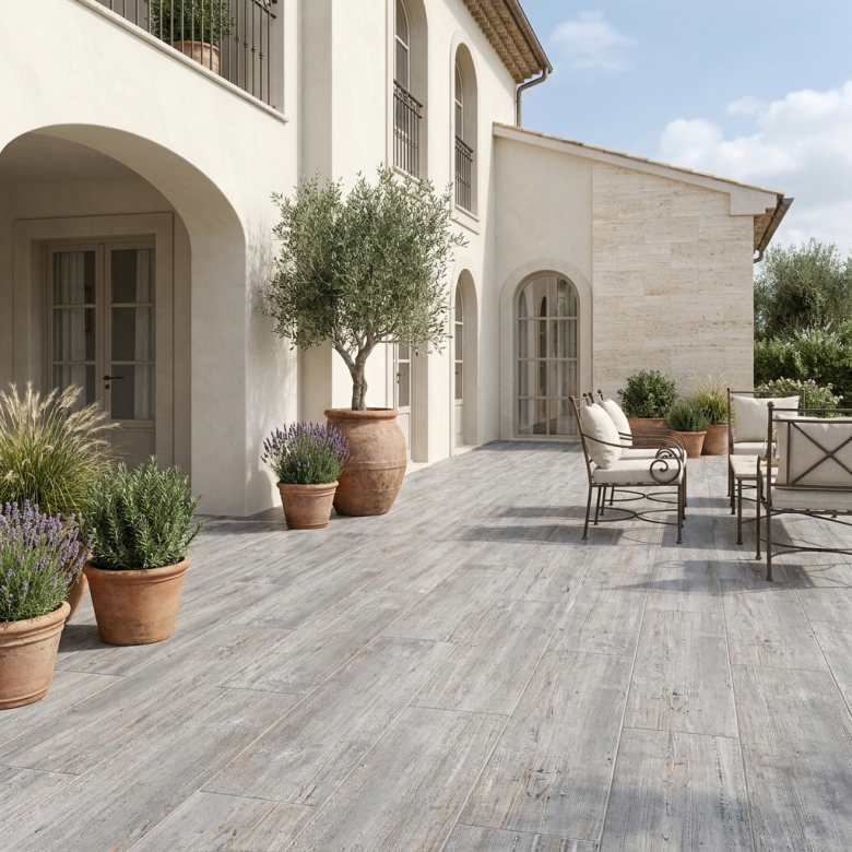 Carrelage sol extérieur effet bois Malaga gris R11 20x66,2 cm