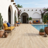 Carrelage sol extérieur effet bois Bosquet beige clair R11 20x120 cm