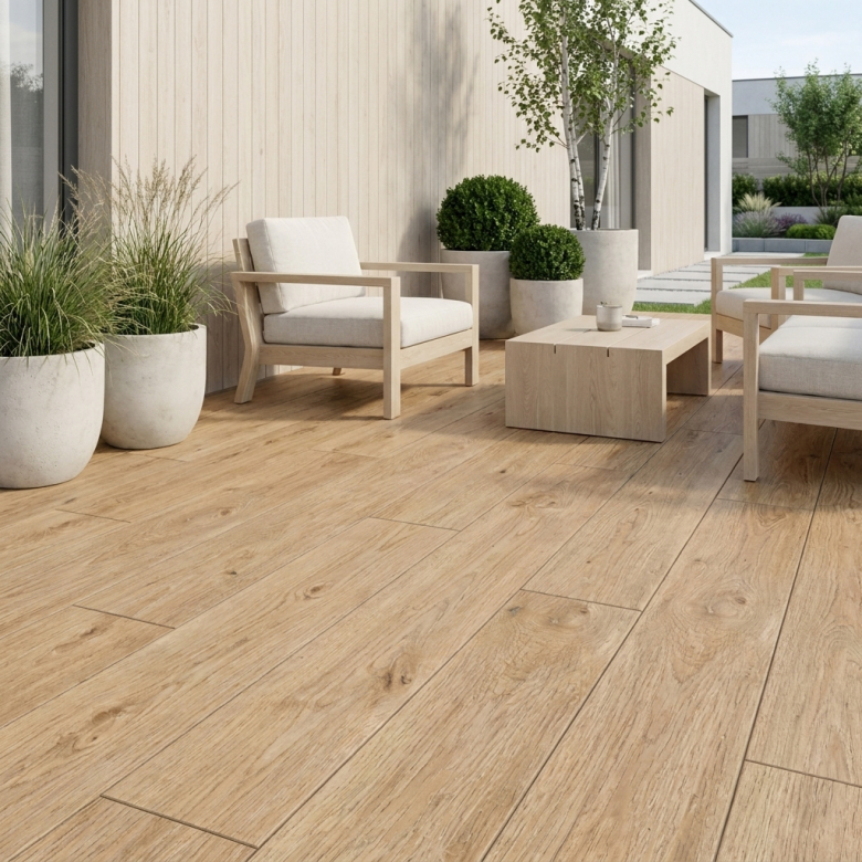 Carrelage sol extérieur effet bois Bosquet miel R11 20x120 cm