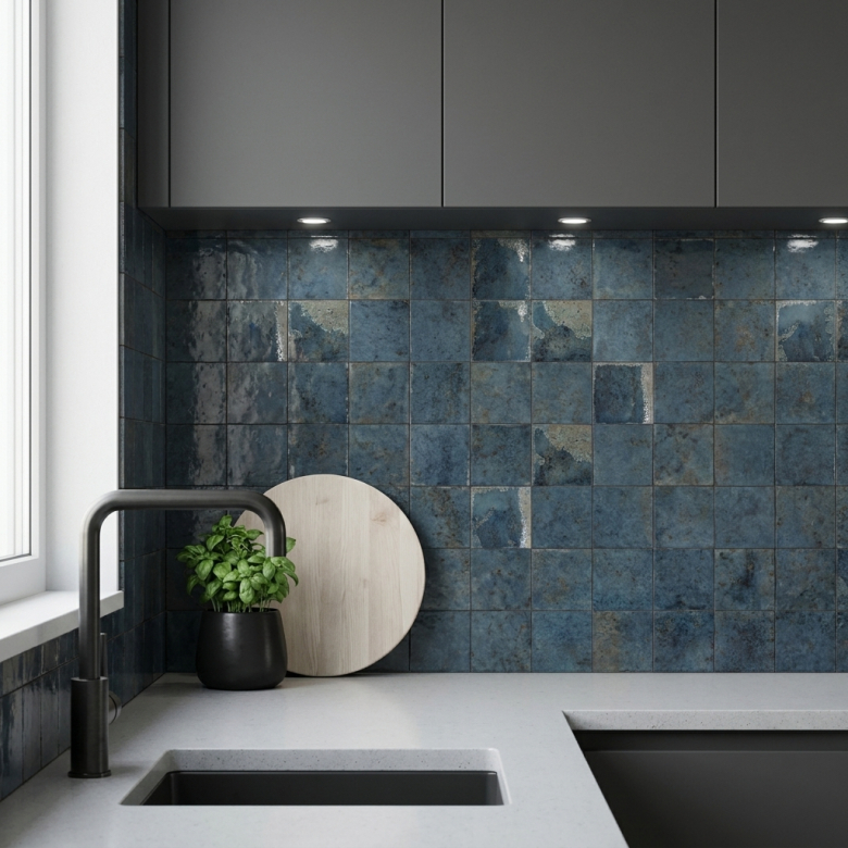 Carrelage mur Brique bleu 15x15 cm