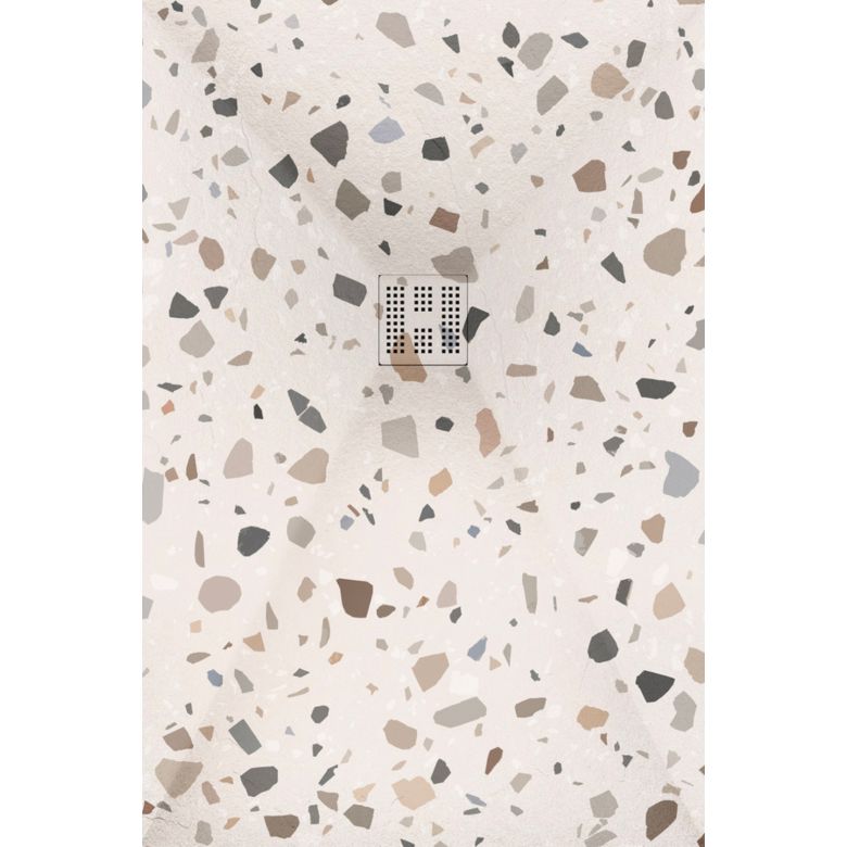 Receveur Terrazzo Ivoire Ardoise relief antidérapant