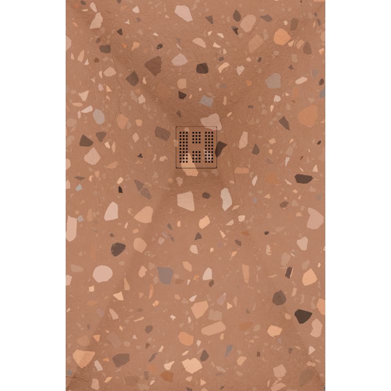 Receveur Terrazzo Terracotta Ardoise relief antidérapant 