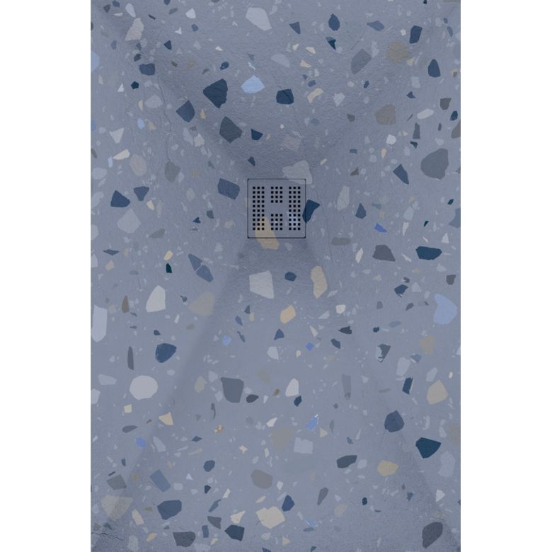 Receveur Terrazzo bleu Ardoise relief antidérapant 