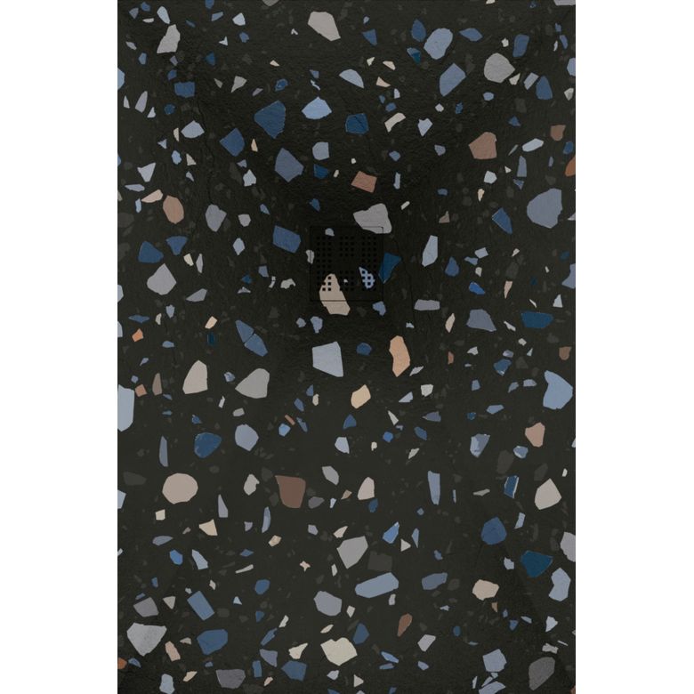 Receveur Terrazzo Anthracite Ardoise relief antidérapant 