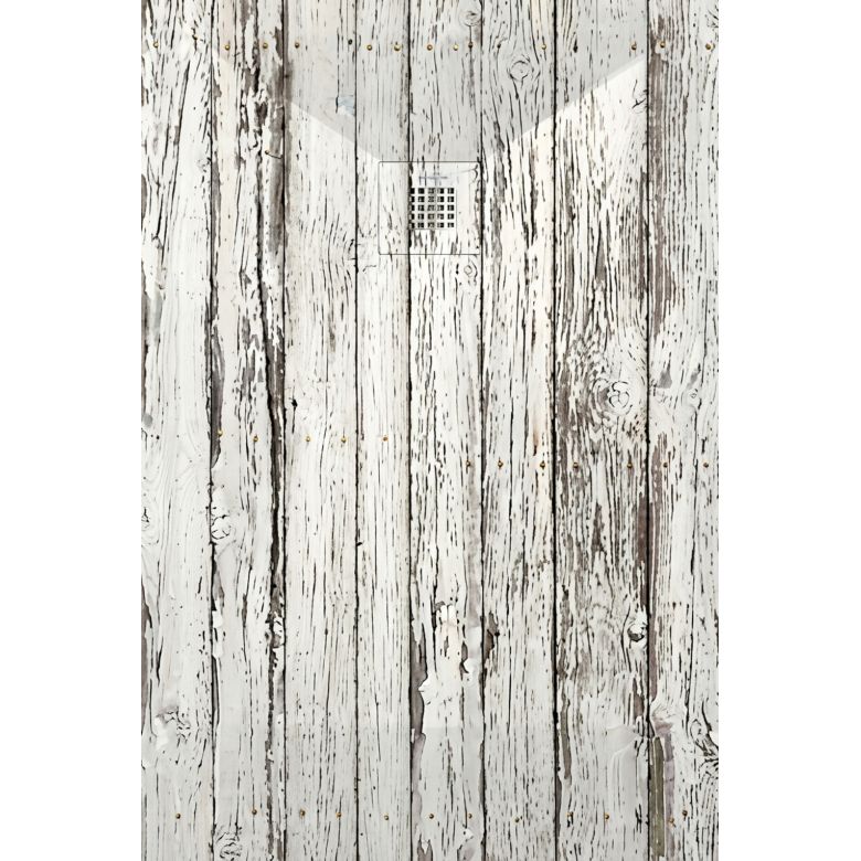 Receveur Bois Blanc Vintage lisse antidérapant
