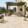 Carrelage sol extérieur effet pierre travertin Pomezia beige R11 30x60 cm