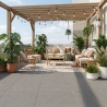 Carrelage sol extérieur effet pierre Turin gris R11 60X60 cm