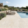 Carrelage sol extérieur effet pierre Arezzo blanc grisé R11 30x60cm