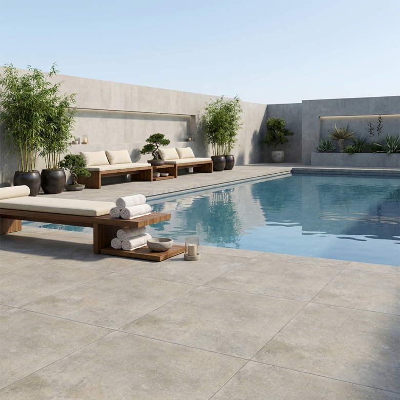 Carrelage sol extérieur effet pierre Arezzo gris R11 60x60 cm
