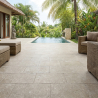 Carrelage sol extérieur effet pierre Alta taupe R12 45x65 cm