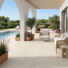 Carrelage sol extérieur effet Travertin Sassari beige R11 60*120 cm