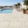 Carrelage sol extérieur effet pierre travertin Noci blancR11 80,5x80,5 cm