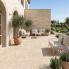 Carrelage sol extérieur effet pierre travertin Pianosa beige R10 60x60 cm