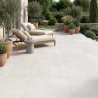 Carrelage sol extérieur effet pierre Perle White R11 90x90 cm