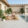 Carrelage sol extérieur moderne Futur gris argenté R10 60x60 cm
