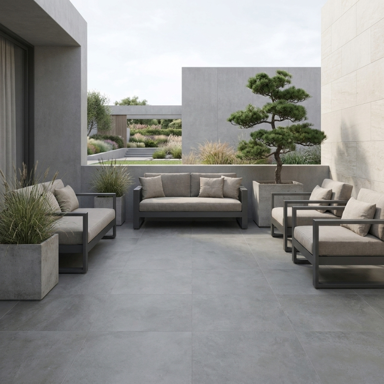 Carrelage sol extérieur moderne Futur perle R10 60x60 cm