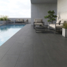 Carrelage sol extérieur moderne Gravi noir R11 60x120 cm