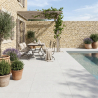 Carrelage sol extérieur moderne Concretum blanc grisé R11 60x60 cm
