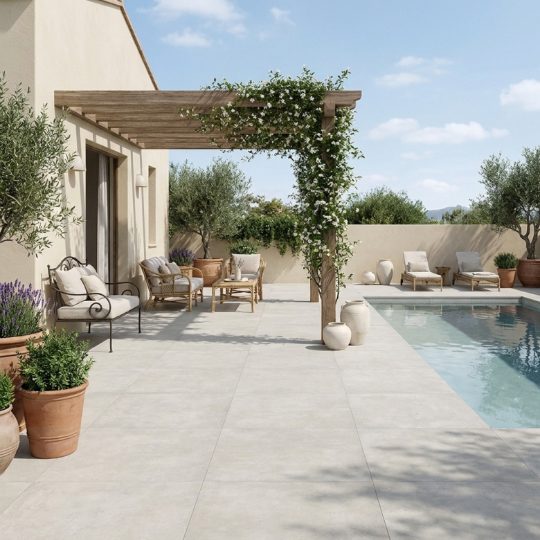 Carrelage sol extérieur Moderne Inédit grège R11 60x60 cm