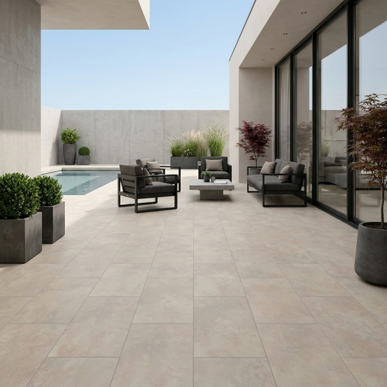 Carrelage sol extérieur Moderne Inédit sable R11 60x120 cm